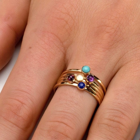 East Village Woman’s Gold And Turquoise Ring - Picture 5 of 6